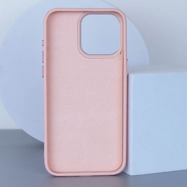 Шкіряний чохол Bonbon Leather Metal Style with MagSafe для Apple iPhone 12 Pro Max (6.7") Рожевий / Light pink 276575 фото