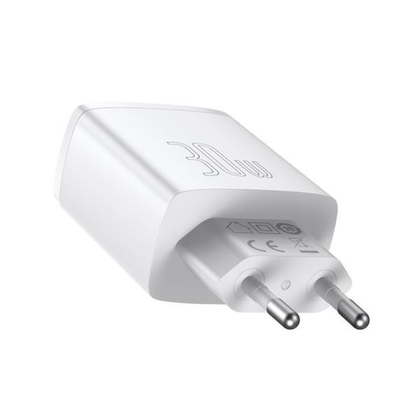 Зарядний Пристрій Baseus Compact Quick Charger 30W QC+ PD (1Type-C + 2USB) CCXJ-E02 White 241475 фото