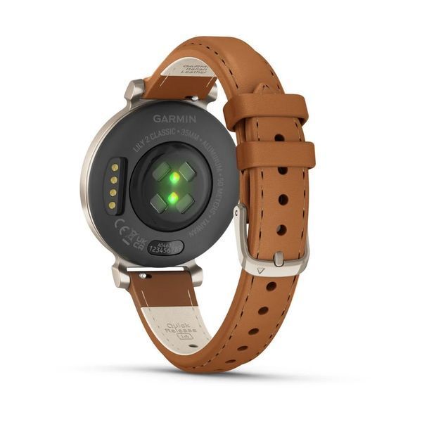 Смарт-годинник Garmin Lily 2 Cream Gold With Tan Leather Band (010-02839-60); 1.0" (240x201) Liquid Crystal / Bluetooth / GPS Connect / До 5 Днів / 5 354251 фото