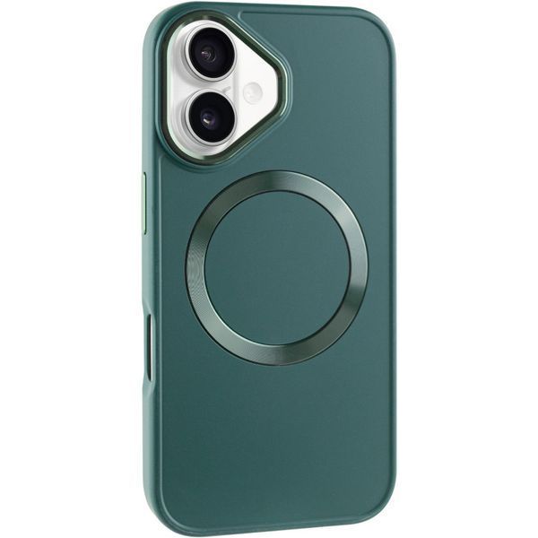 TPU чохол Bonbon Metal Style with MagSafe для Apple iPhone 16 (6.1") Зелений / Pine green 322895 фото