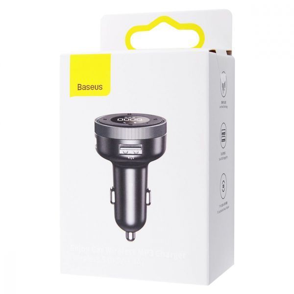 FM-трансмітер Baseus Enjoy Car Wireless MP3 Charger (Wireless 5.0+5V/3.4A) (CCLH-01) Black 254739 фото