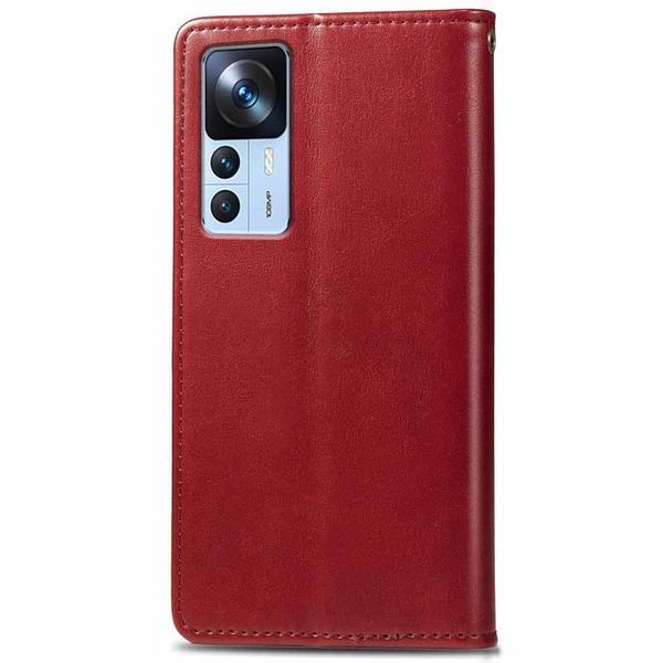 Шкіряний чохол книжка GETMAN Gallant (PU) для Xiaomi 12T / 12T Pro Червоний 272434 фото