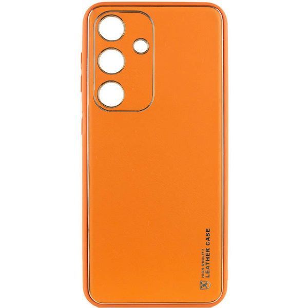 Шкіряний чохол Xshield для Samsung Galaxy S23 Помаранчевий / Apricot 272737 фото