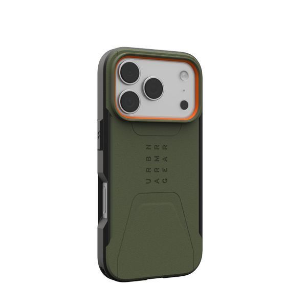 Чохол-накладка iPhone 17 Pro UAG Civilian MagSafe, Olive/Orange (114545117297) 393864 фото