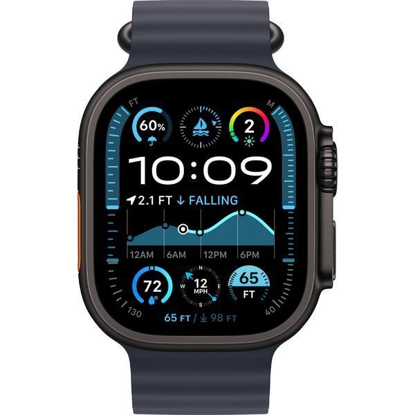 Ремінець Apple Watch Ocean Band Navy - Black Titanium Finish 44/45/46/49mm (MYPA3) 323025 фото