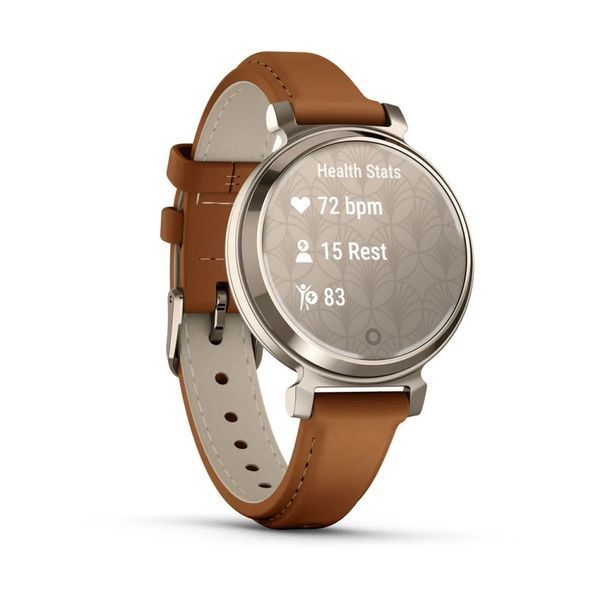 Смарт-годинник Garmin Lily 2 Cream Gold With Tan Leather Band (010-02839-60); 1.0" (240x201) Liquid Crystal / Bluetooth / GPS Connect / До 5 Днів / 5 354251 фото