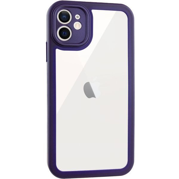 TPU чехол Transparent + Colour 1,5mm для Apple iPhone 12 (6.1") Purple 289347 фото