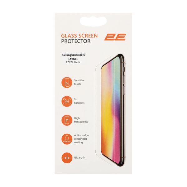 Захисне скло 2E для Samsung Galaxy A26 5G (A266) , 2.5D FCFG, (1 Pack), чорна рамка (2E-G-A26-SMFCFG-BB) 376012 фото