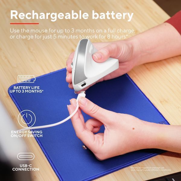 Миша Trust Bayo+ Multidevice Ergonomic, BT/WL/USB-A, біла 392732 фото