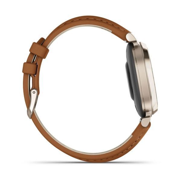 Смарт-годинник Garmin Lily 2 Cream Gold With Tan Leather Band (010-02839-60); 1.0" (240x201) Liquid Crystal / Bluetooth / GPS Connect / До 5 Днів / 5 354251 фото