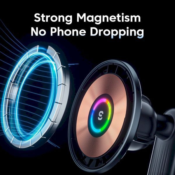 Автомобільний тримач ESSAGER Arpege 15W Magnetic Wirless Car Charger with Phone Holder Function (Rotate Version) (EZJCX-GY01B-Z) Black 315533 фото