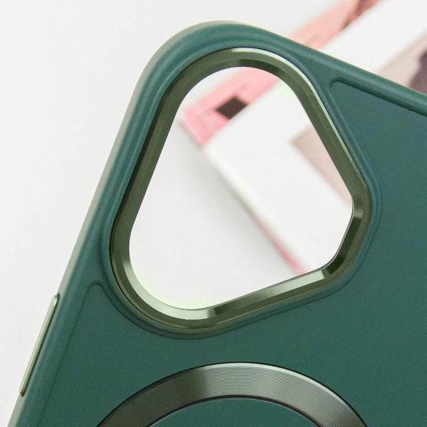 TPU чохол Bonbon Metal Style with MagSafe для Apple iPhone 16 (6.1") Зелений / Pine green 322895 фото