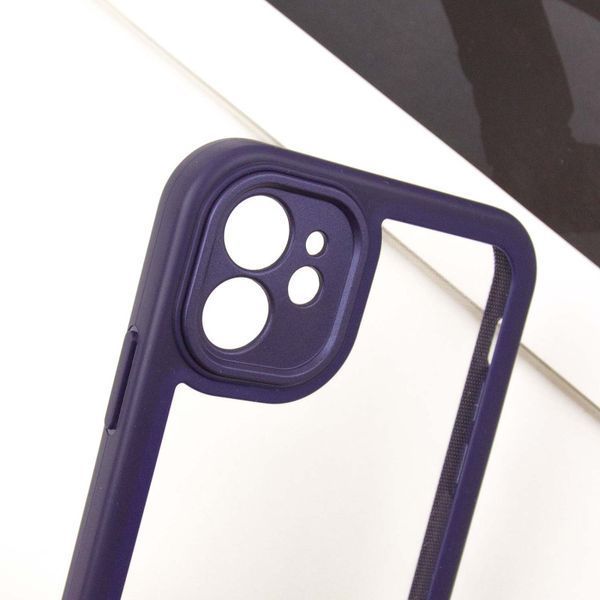 TPU чехол Transparent + Colour 1,5mm для Apple iPhone 12 (6.1") Purple 289347 фото