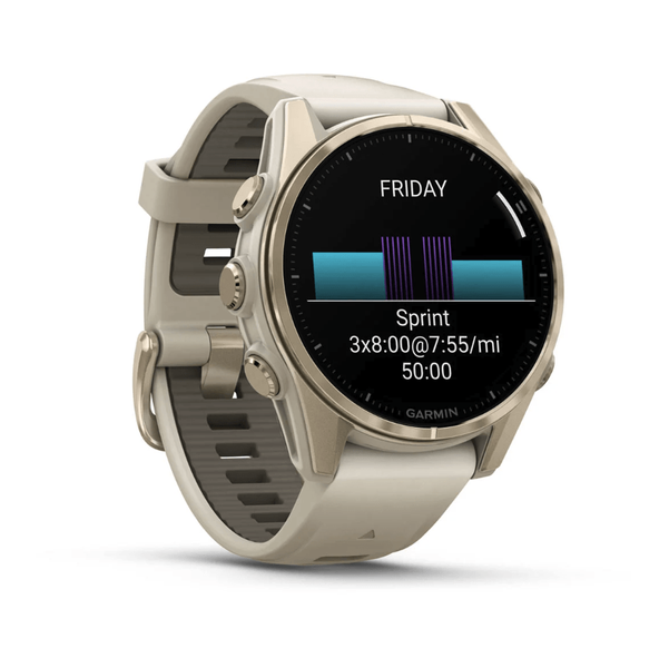 Смарт-годинник Garmin Fenix 8 43mm AMOLED Sapphire Soft Gold w. Fog Gray/Dark Sandstone S. Band (010-02903-10,010-02903-11) 323566 фото