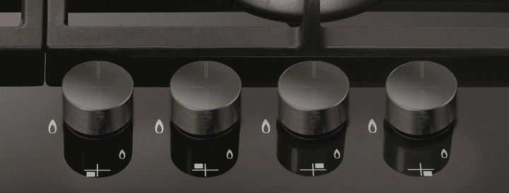 Варильна поверхня Whirlpool газова на склі, 60см, чавун, конфорка з подвійним рядом полум'я, чорний (GOA6425/NB1) 370228 фото