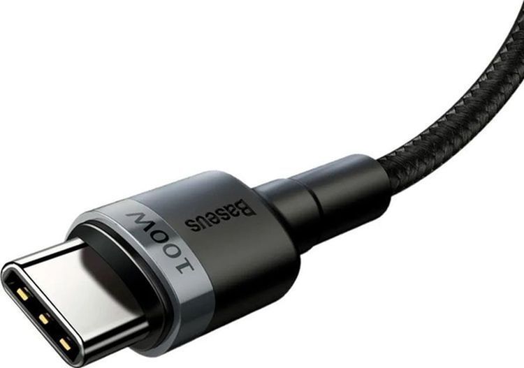Кабель Baseus Cafule Type-C To Type-C (100W, 5A, 2m) CATKLF-ALG1 Black-Grey 265959 фото