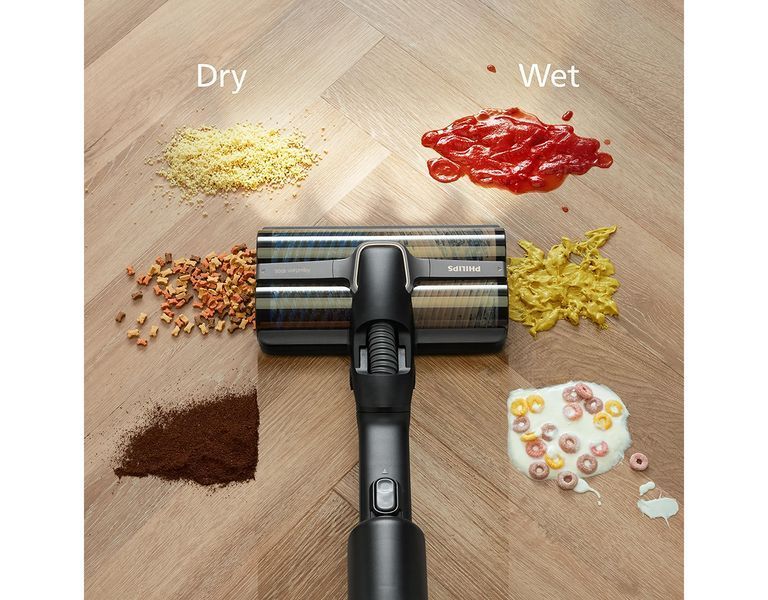 Пилосос Philips безпровідний AquaTrio, вологе прибирання, конт пил -0.42л, автон. робота до 25хв, PowerCyclone Aqua, чорний 398169 фото