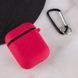 Силіконовий футляр з мікрофіброю для навушників Airpods 1/2 Червоний / Rose Red 201999 фото 3