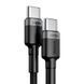 Кабель Baseus Cafule Type-C To Type-C (100W, 5A, 2m) CATKLF-ALG1 Black-Grey 265959 фото 4