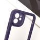 TPU чехол Transparent + Colour 1,5mm для Apple iPhone 12 (6.1") Purple 289347 фото 5