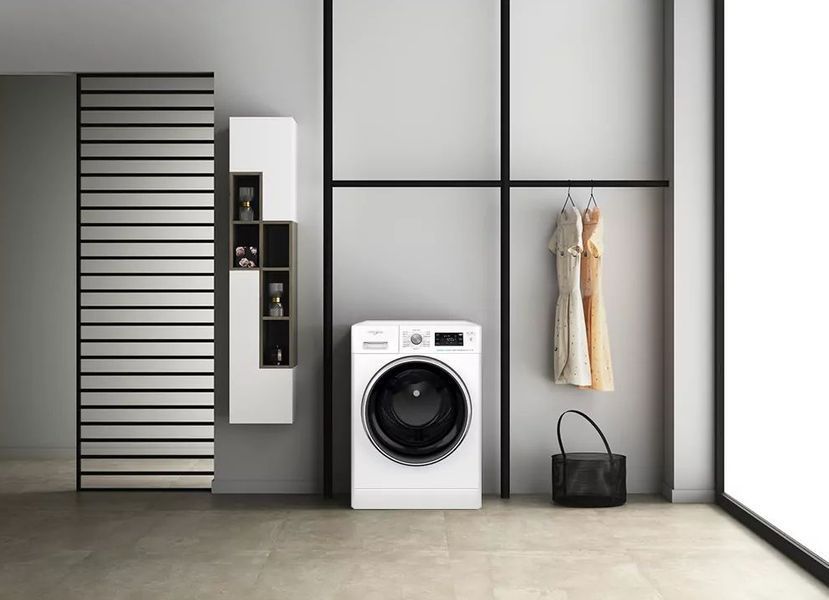 Пральна машина Whirlpool фронтальна, 11кг, 1400, A+++, 60см, дисплей, пара, інвертор, люк чорний, білий (FFB11469BCVUA) 374752 фото