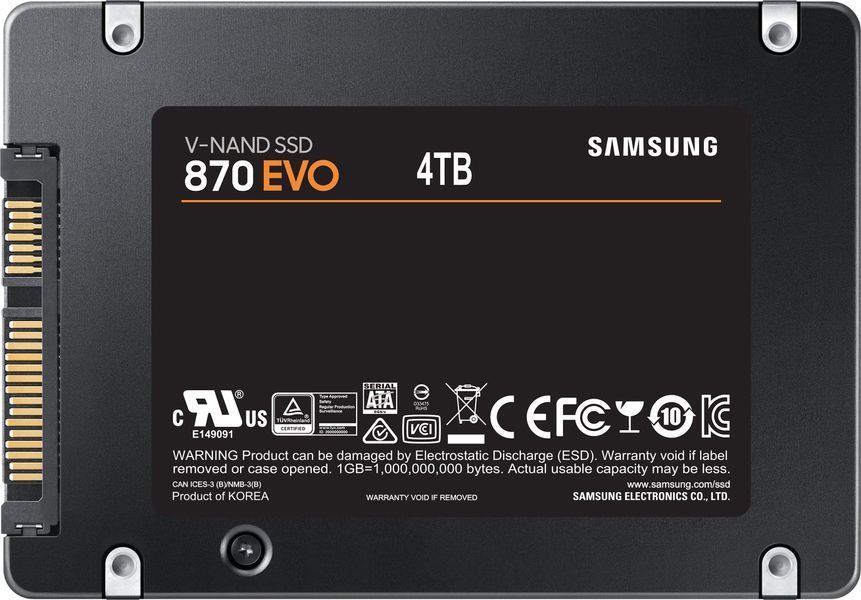 Накопичувач SSD Samsung 2.5" 4TB SATA 870EVO (MZ-77E4T0B/EU) 368687 фото