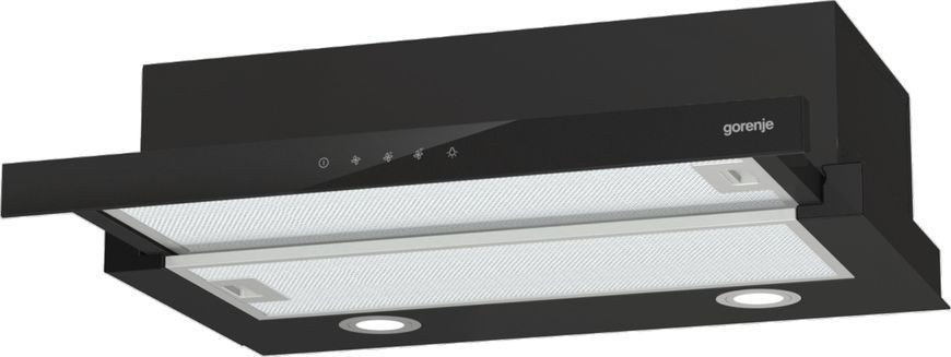 Витяжка Gorenje телескопічна, 60см, 350м.куб/год, чорний (TH64E3BG) 375252 фото
