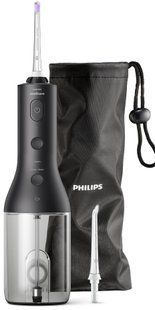 Іригатор Philips портативний Sonicare Cordless Power Flosser 3000, чаша 250 мл, чохол, 2 насадки , чорний (HX3826/33) 370929 фото