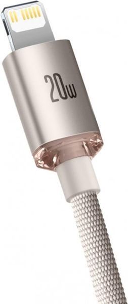 Кабель Baseus Crystal Shine Series Fast Charging Data USB кабель Type-C To IP 20W 2m (CAJY001404) Pink 260569 фото