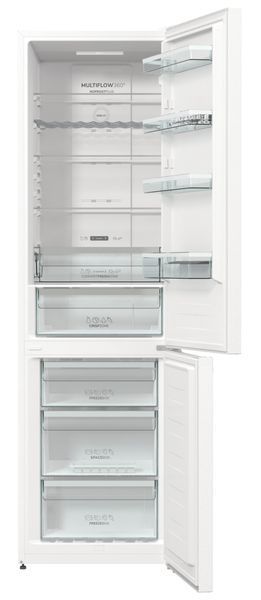 Холодильник з нижн. мороз. камерою Gorenje NRK6202AW4, 200х60х60см, 2 двері, 235( 96)л, А++, Total NF , Зона св-ті, Зовн. Диспл, 375361 фото