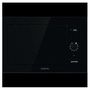 Мікрохвильова піч Gorenje вбудовувана Simplicity, 23л, міх. управл., 900Вт, гриль, дисплей, чорний (BM235G1SYB) 373750 фото