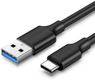 Кабель UGREEN US184 USB 3.0 To USB Type-C Male Cable Nickel Plating 3A 0.5m Black (20881) 278818 фото
