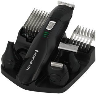 Набір для стрижки Remington, для бороди Edge all in one kit, вусів, голови, носа і тіла, акум., насадок-10, титан.напил., чорний (PG6030) 363437 фото