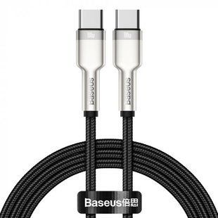 Кабель Baseus Cafule Metal Type-C To Type-C 100W (CATJK-C01) Black 1m 244388 фото