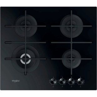 Варильна поверхня Whirlpool газова на склі, 60см, чавун, конфорка з подвійним рядом полум'я, чорний (GOWL628/NBEE) 370231 фото