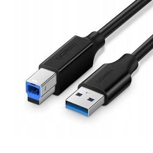 Кабель UGREEN US210 USB 3.0 AM to BM Print Cable 1m (30753) Black 314324 фото