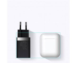 Зарядний Пристрій Baseus Super Si Pro Quick Charger Type-C+USB 30W CCSUPP-E01 Black 241477 фото