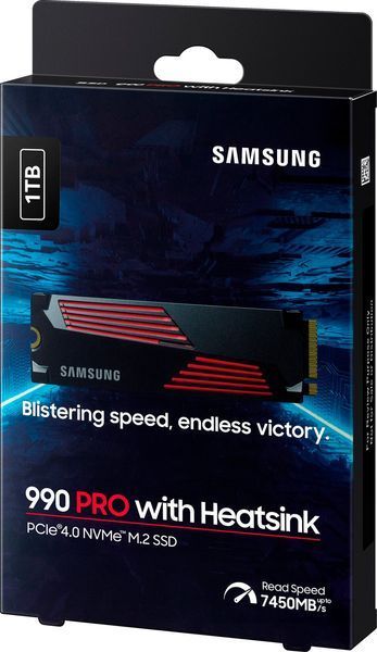 Твердотільний запам&rsquo;ятовувальний пристрій накопичувач (SSD) G4 M.2 NVME 1TB W/HS 990 PRO MZ-V9P1T0CW SAMSUNG 292453 фото