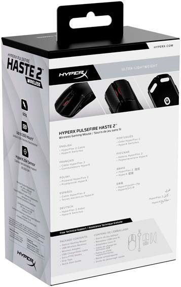 Миша HyperX Pulsefire Haste 2, RGB, USB-A/WL/BT, чорний (6N0B0AA) 363698 фото