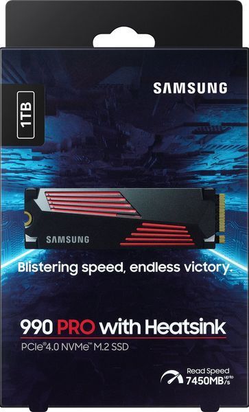 Твердотільний запам&rsquo;ятовувальний пристрій накопичувач (SSD) G4 M.2 NVME 1TB W/HS 990 PRO MZ-V9P1T0CW SAMSUNG 292453 фото