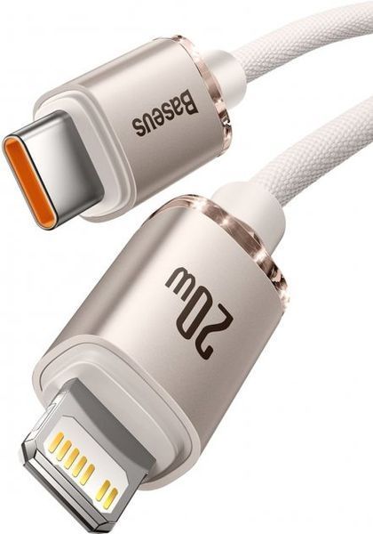 Кабель Baseus Crystal Shine Series Fast Charging Data USB кабель Type-C To IP 20W 2m (CAJY001404) Pink 260569 фото