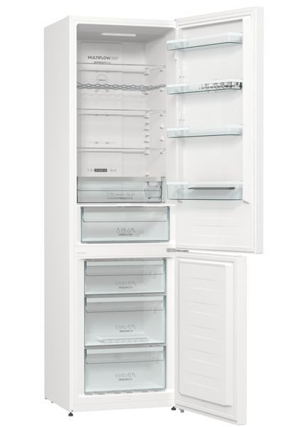 Холодильник з нижн. мороз. камерою Gorenje NRK6202AW4, 200х60х60см, 2 двері, 235( 96)л, А++, Total NF , Зона св-ті, Зовн. Диспл, 375361 фото