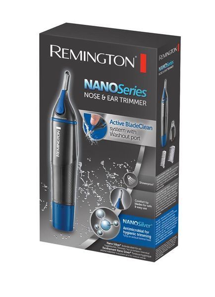 Тример Remington Nano Series, для носа та вух, ААх1, насадок-3, сталь, чорно-синій (NE3850) 371937 фото
