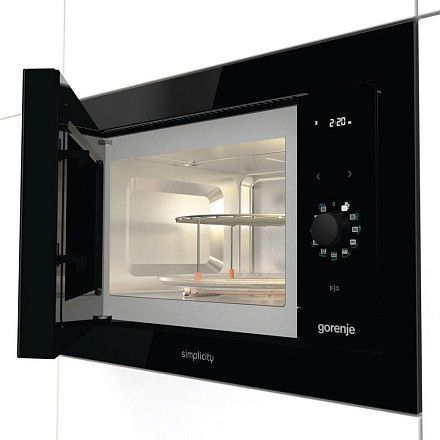 Мікрохвильова піч Gorenje вбудовувана Simplicity, 23л, міх. управл., 900Вт, гриль, дисплей, чорний (BM235G1SYB) 373750 фото