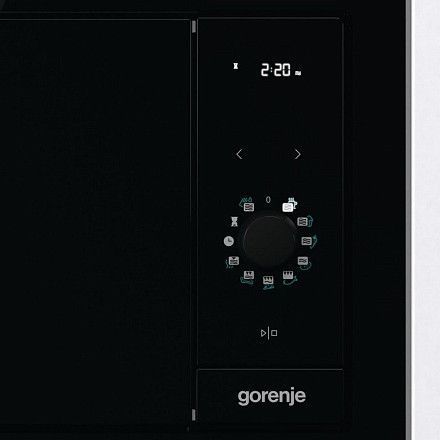 Мікрохвильова піч Gorenje вбудовувана Simplicity, 23л, міх. управл., 900Вт, гриль, дисплей, чорний (BM235G1SYB) 373750 фото