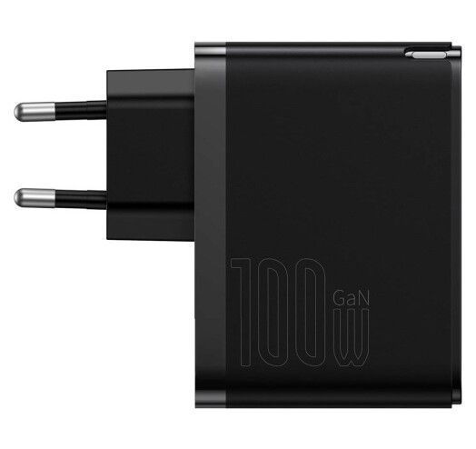 Зарядний Пристрій Baseus GaN5 Pro Fast Charger C+U 100W (Cable Type-C to Type-C 100W(20V/5A) 1m) CCGP090201 Black 268158 фото
