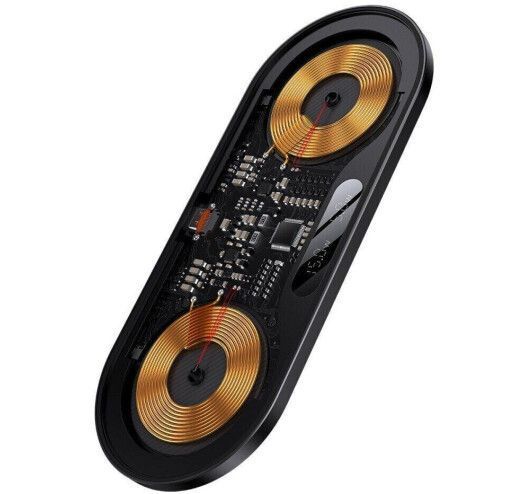 Бездротовий зарядний пристрій Baseus Digital LED Display 2in1 20W (WXSX010101) Black 271565 фото