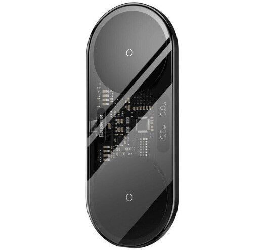 Бездротовий зарядний пристрій Baseus Digital LED Display 2in1 20W (WXSX010101) Black 271565 фото