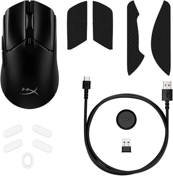 Миша HyperX Pulsefire Haste 2, RGB, USB-A/WL/BT, чорний (6N0B0AA) 363698 фото