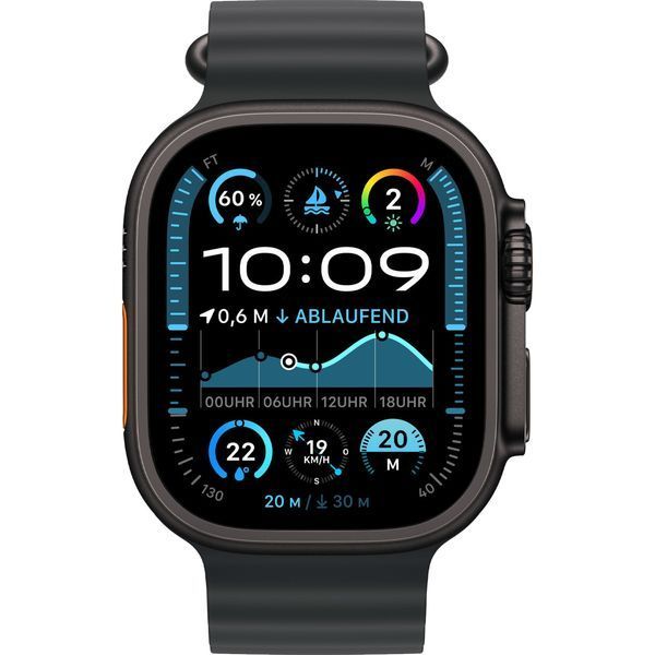 Ремінець Apple Watch Ocean Band Black - Black Titanium Finish 44/45/46/49mm (MYPD3) 323026 фото